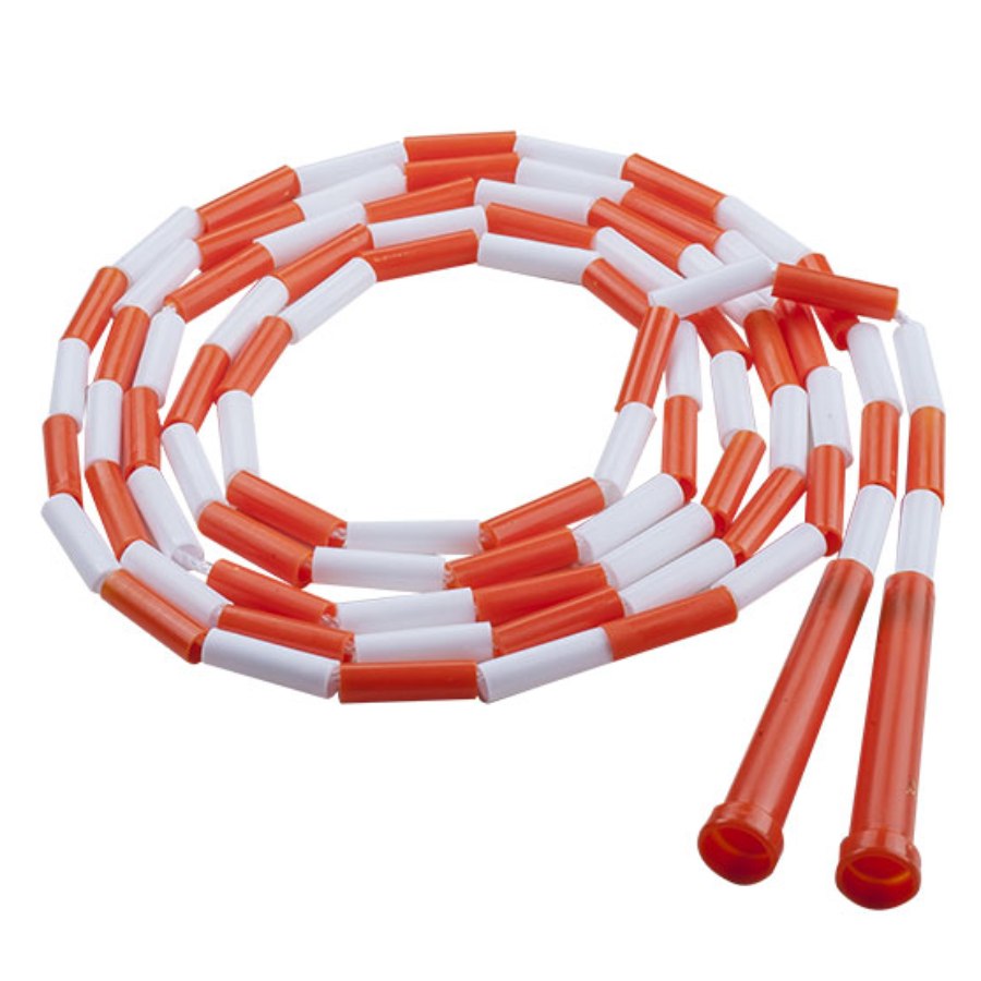 Plastic Segmented Jump Rope 10' PLASTIC SEGMENTED JUMP ROPE ORANGE/WHITE