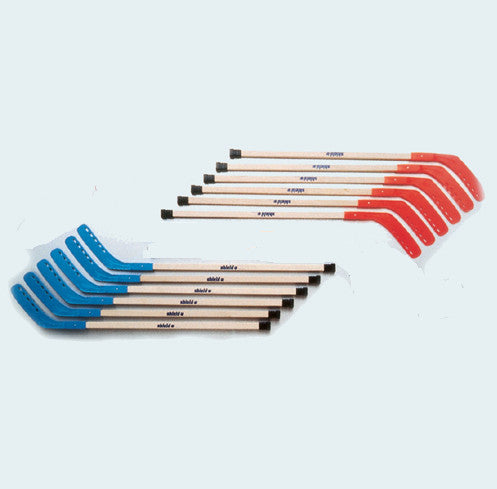 Shield 42" Wood Replacement Stick Red Or Blue (Set of 6) Red