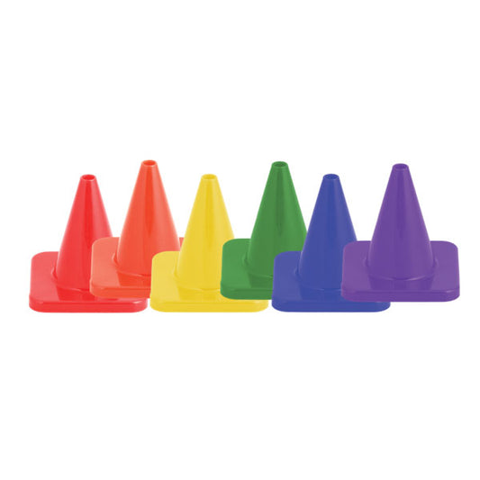4" Mini Flexible Vinyl Game Cones - Set Of 6 Rainbow Set Of 6