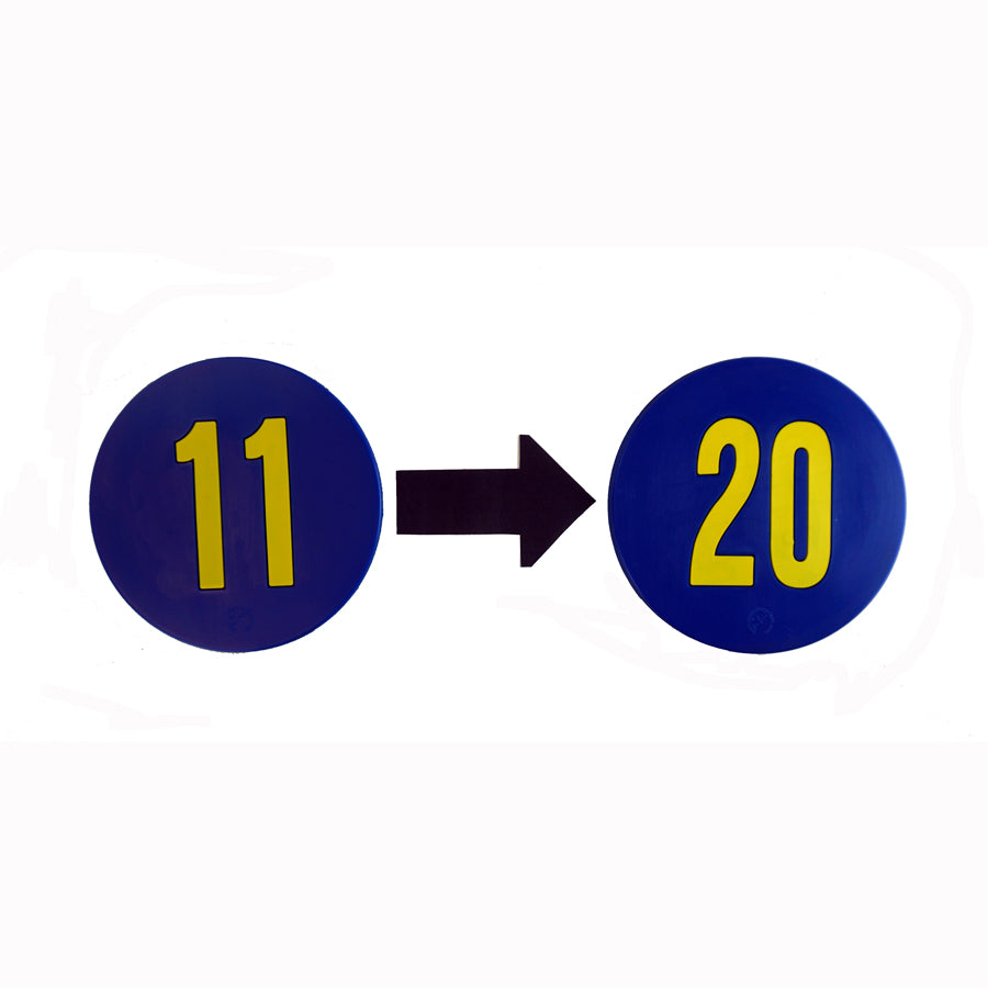 9" Numbered Poly Spot Marker Set SET NUMBERED 11-20