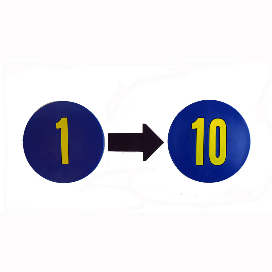 9" Numbered Poly Spot Marker Set SET NUMBERED 1-10