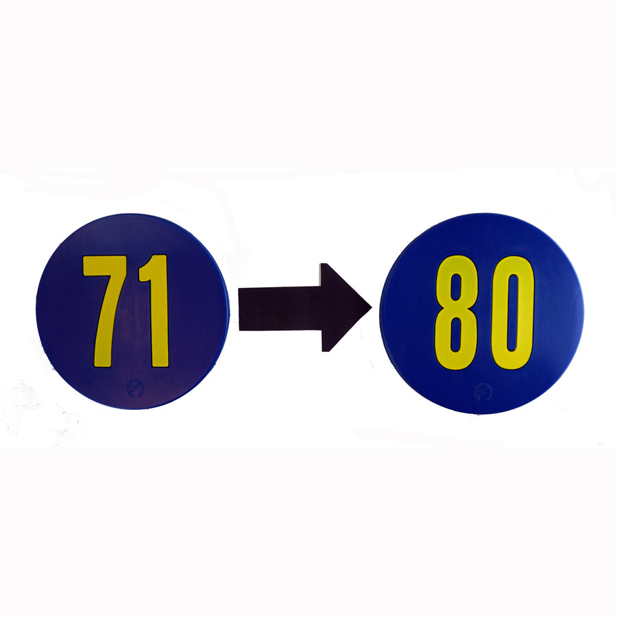9" Numbered Poly Spot Marker Set SET NUMBERED 71-80
