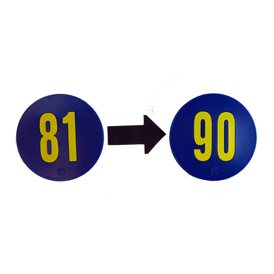 9" Numbered Poly Spot Marker Set SET NUMBERED 81-90