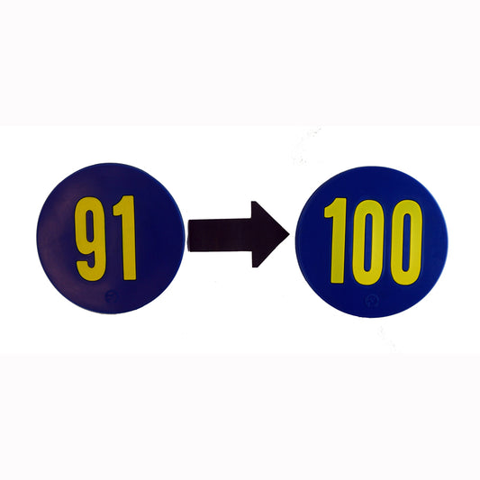 9" Numbered Poly Spot Marker Set SET NUMBERED 91-100