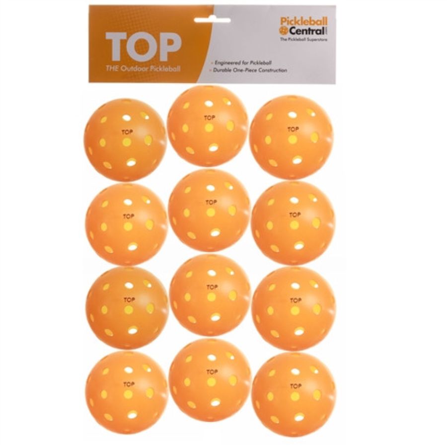 TOP OUTDOOR PICKLEBALL - DOZEN - SPECIFY COLOR YELLOW , NEON GREEN, ORANGE