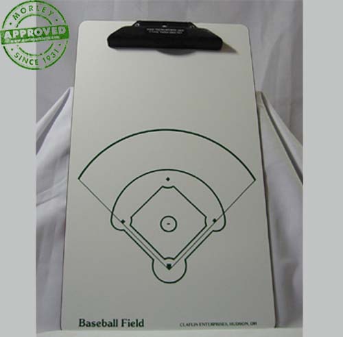 Baseball Field Dry Erase Coaching Clipboard 9.5" x 15.5"