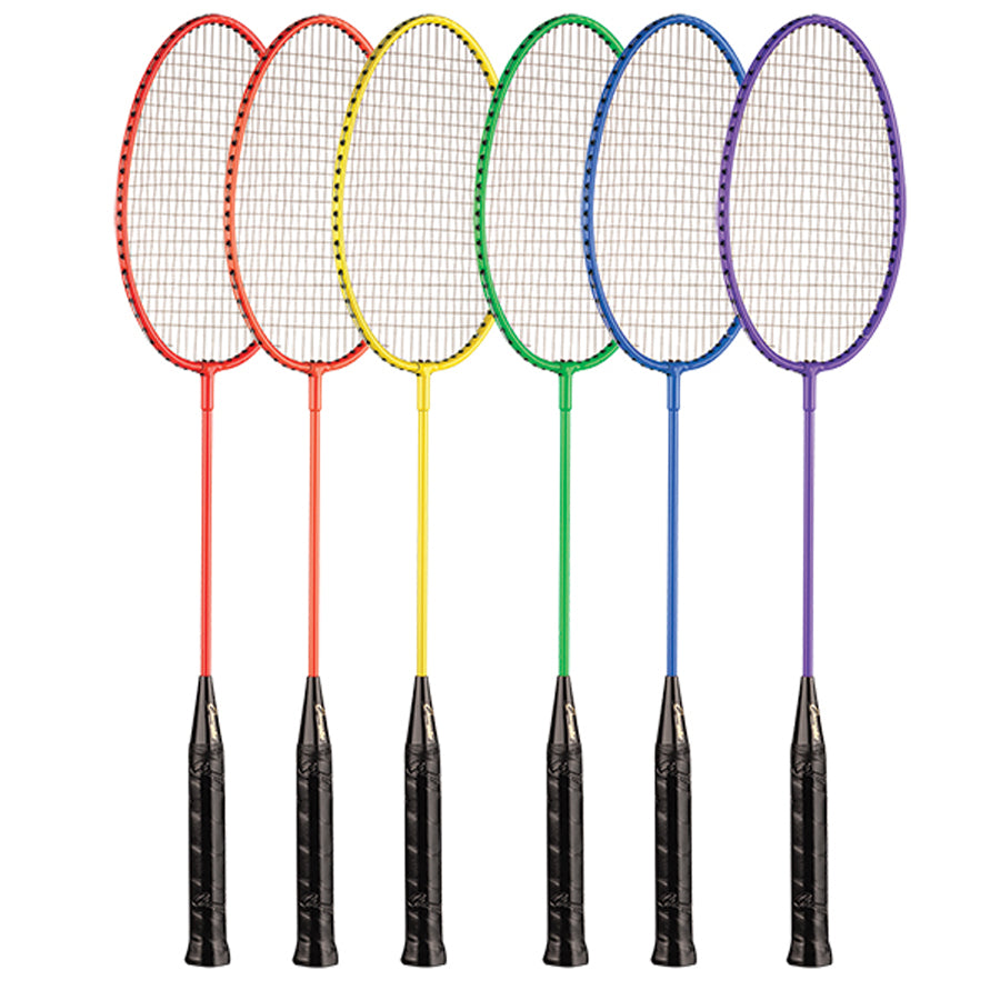 BR21SET Rainbow Badminton Rackets With Coated Steel Strings (Set of 6)