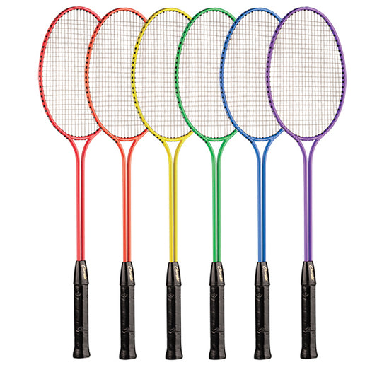 BR31SET Twin Shaft Tempered Steel Badminton Racket Rainbow Set (Set of 6)