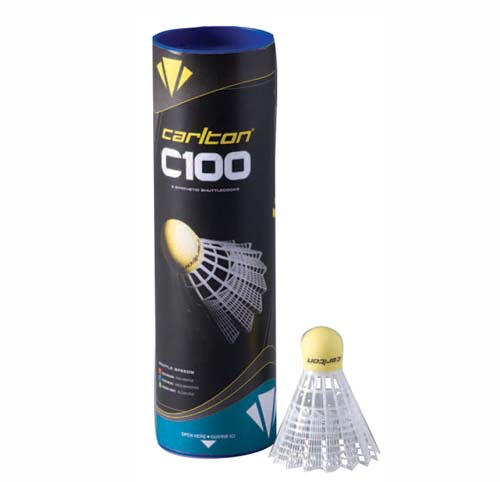 Carlton C100 Club Badminton Shuttlecocks (Tube Of 6)