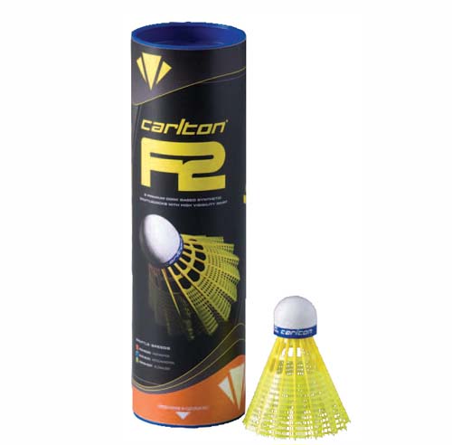 Carlton F2 Yellow Skirt Shuttlecocks (Tube Of 6)