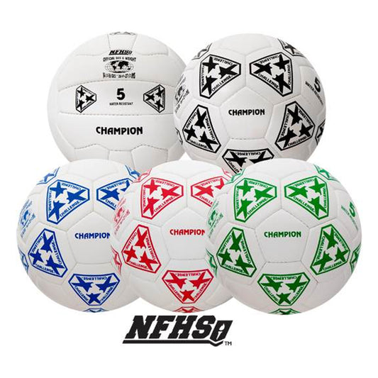 Challenge Champion Soccer Ball - Free Custom Logo White/Black / 3