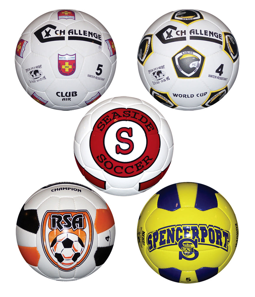 Challenge Striker Soccer Ball - Free Custom Logo White/Black / 4