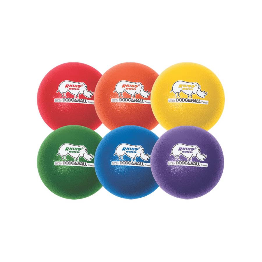 8" Rhino Skin Dodgeball Rainbow Set Of 6