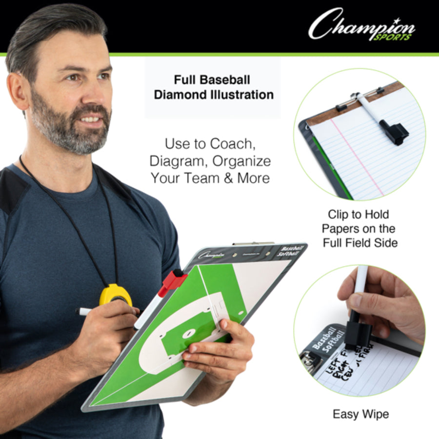 Champion Sports BSBOARD Baseball/Softball Coaches Board