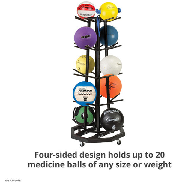Deluxe Medicine Ball Tree - 4 Sided Storage Cart