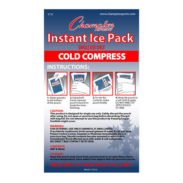 Instant Ice Packs - Senior Size 4" x 9" -Case of 16