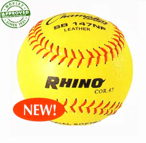 Champion Sports 11" Yellow Red Stitch Softballs Dozen (Dozen)