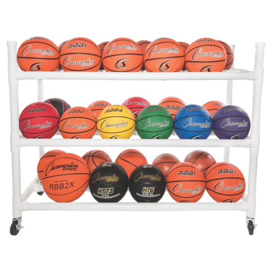 Champion Sports 30CART Heavy Duty Basketball Ball Cart - 55"L x 19"W x 45"H