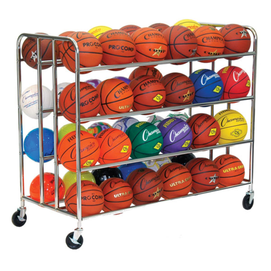Champion Sports BRC48 Double Wide Ball Cart - 55.5"L x 24"W x 46.5"H