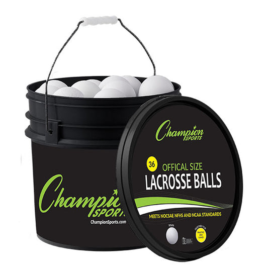 Champion Sports Lacrosse Ball Bucket With 36 White Balls