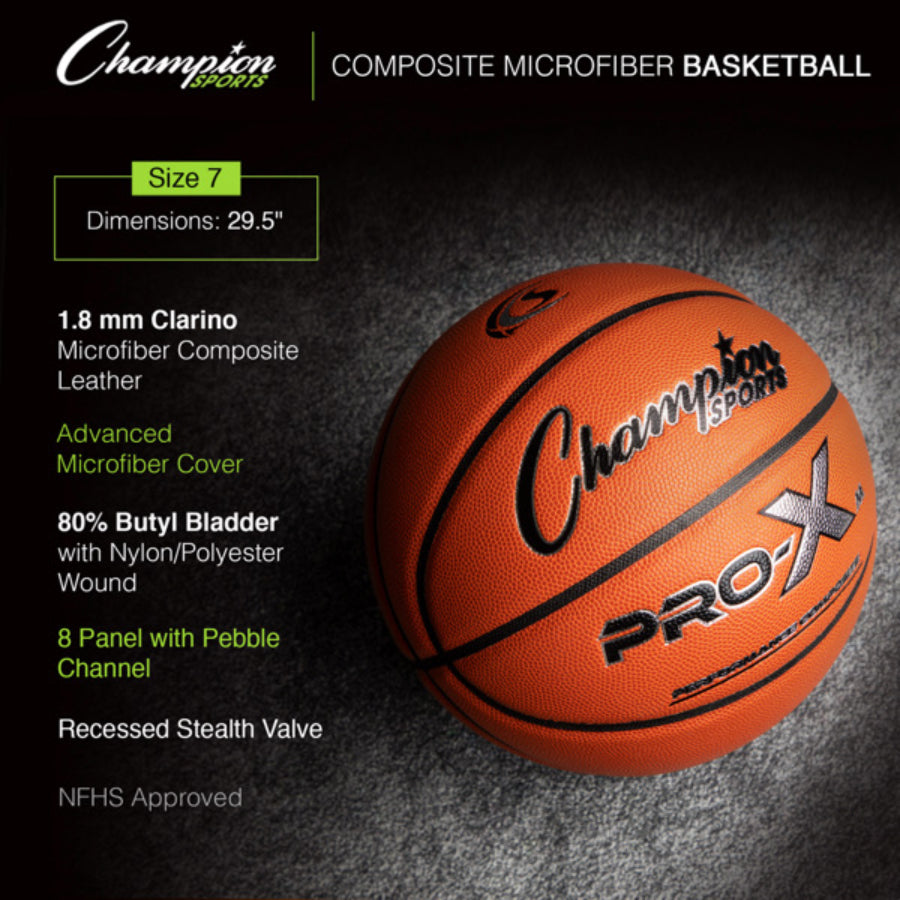 Champion Sports PROXM 29.5" Official Men's Size 7 Composite Microfiber Basketball