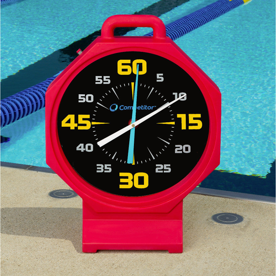 Competitor 15" Battery Pace Clock Red/ Black Face