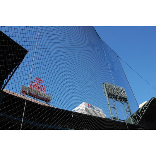 Custom Knotted Backstop Netting 1-3/4" Mesh, 2.5mm Cord, 3/8" Rope Border (Per Square Foot)