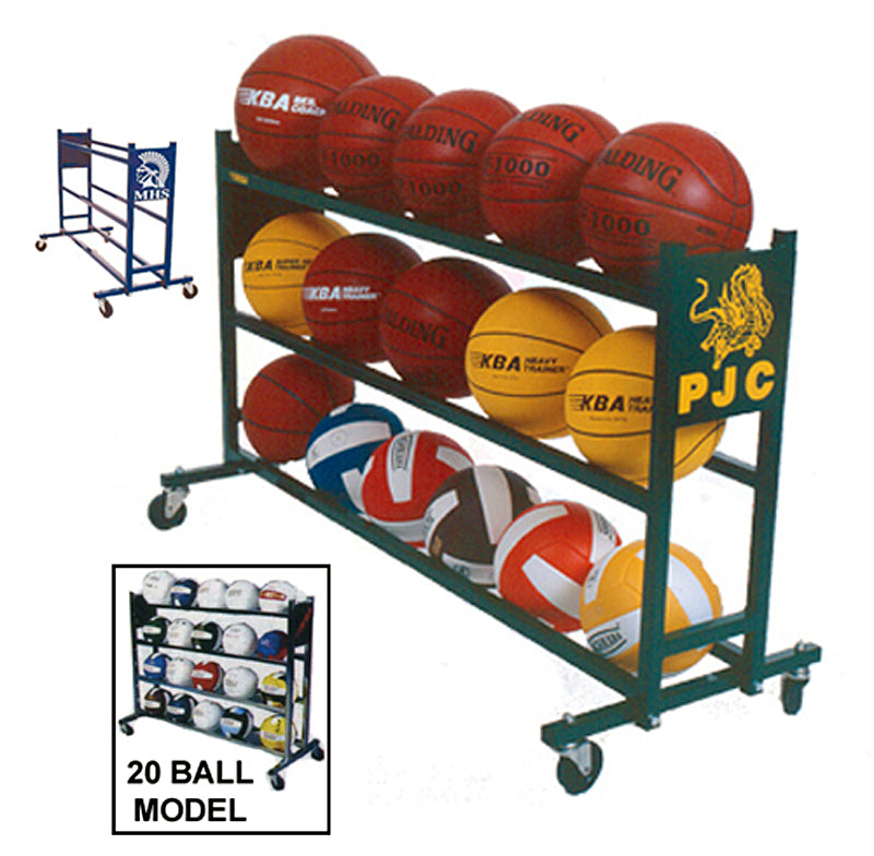 Basketball Custom Mascot Ball Rack Holds 15 Balls