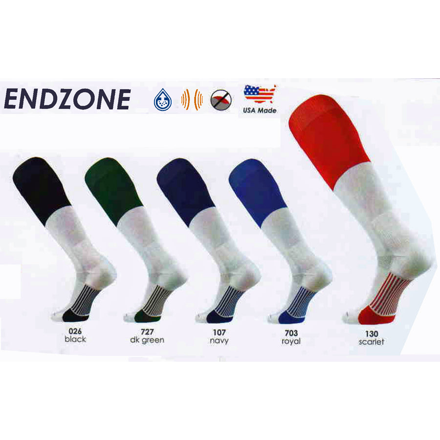 End Zone Over The Calf Football Sock Small / 026 - Black