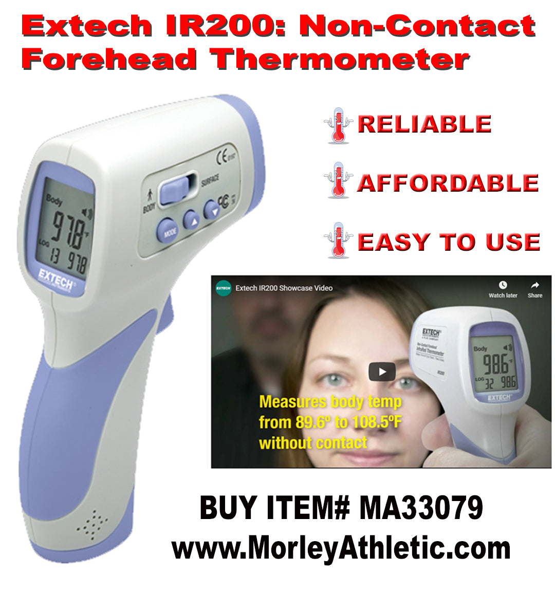 Extech IR200: Non-Contact Forehead InfraRed Thermometer