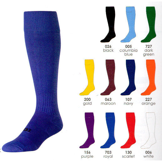 TCK Finale Solid Color Heel/Toe Over The Calf Soccer Sock Black / Small