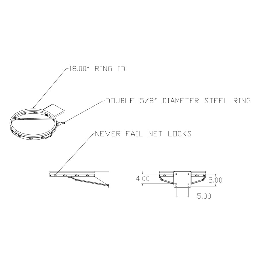 First Team FT172D UNBREAKABLE Double Rim Outdoor Basketball Rim - UNCONDITIONAL LIFETIME WARRANTY