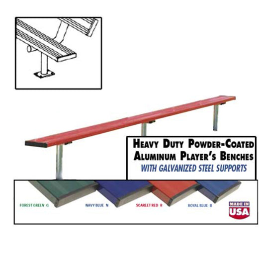 Powder Coated Surface Mount Aluminum Bench Without Backrest