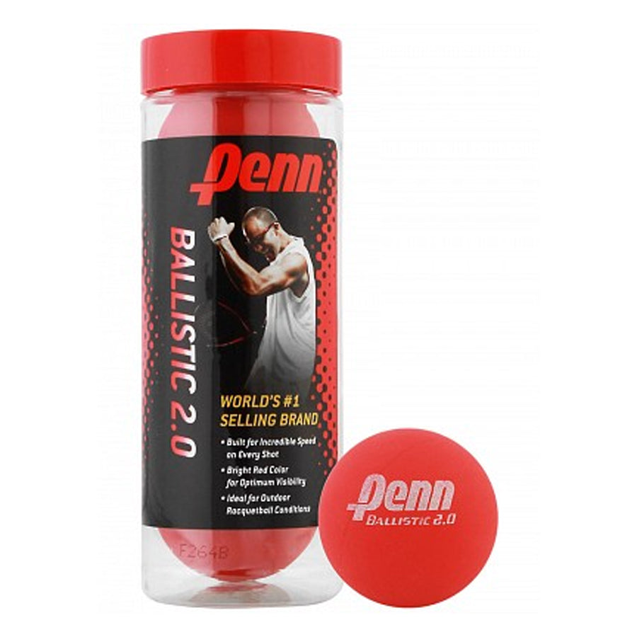 Penn Ballistic 2.0 Red Racquet Balls ( Case of 12 cans)