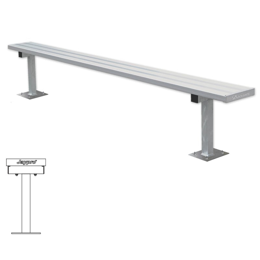 Jaypro Surface Mount Galvanized Players Bench  W/out Back