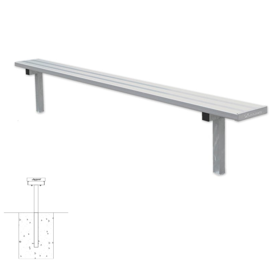 Jaypro In-Ground Galvanized Players Bench W/out Back