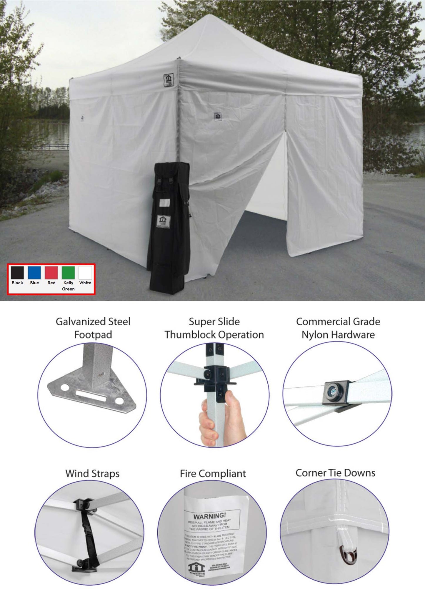 ECONOMY INSTANT CANOPY COMPLETE KIT White