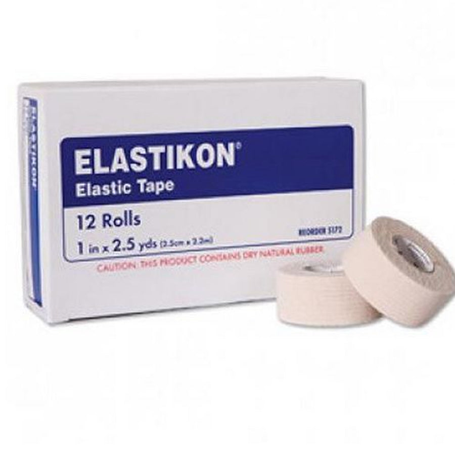 J&J ELASTIKON® ELASTIC TAPE 1" X 2.5 YARDS SPEED PACK 12 ROLLS PER BOX
