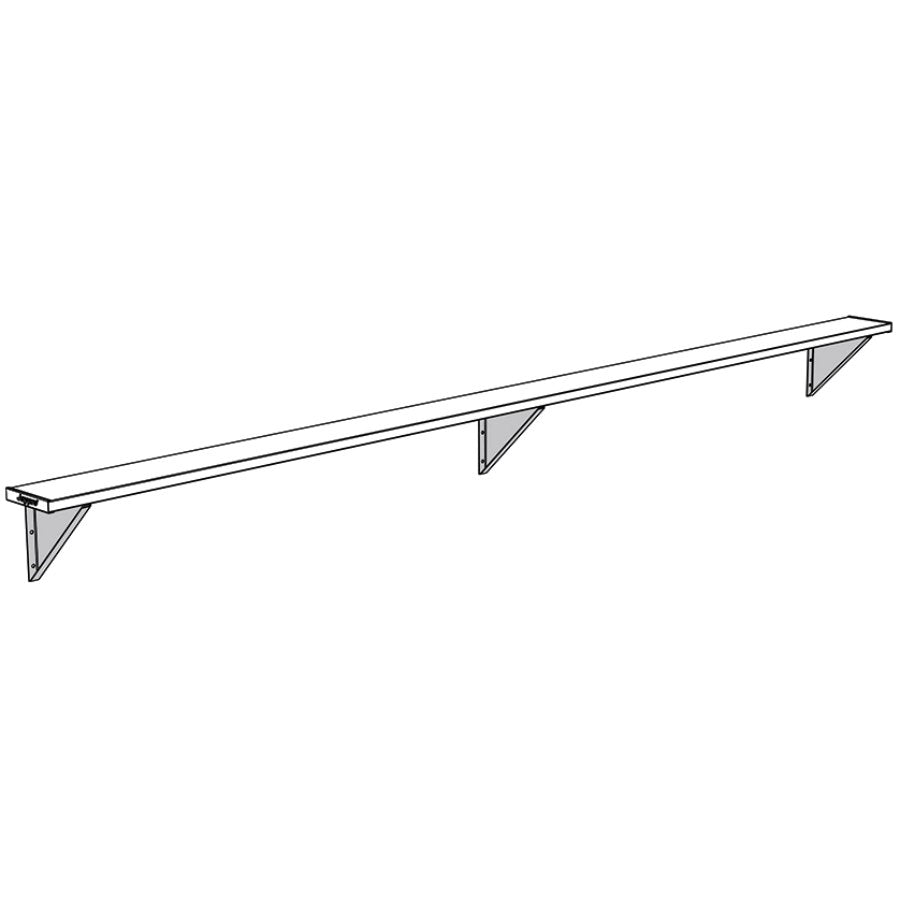 Jaypro Wall Mounted Aluminum Players Bench Natural Finish Model 15'