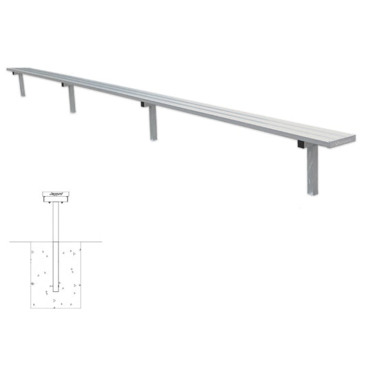 Jaypro In-Ground Galvanized Players Bench W/out Back 21'