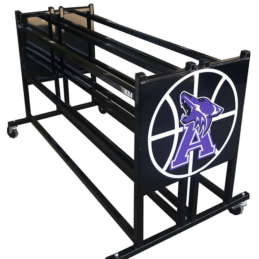 Super Tuff Basketball Custom Logo Ball Rack Holds 30 Balls