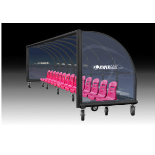 Kwik Goal Portable Molded Seat Custom Team Shelter 24' Seats up to 14 / White
