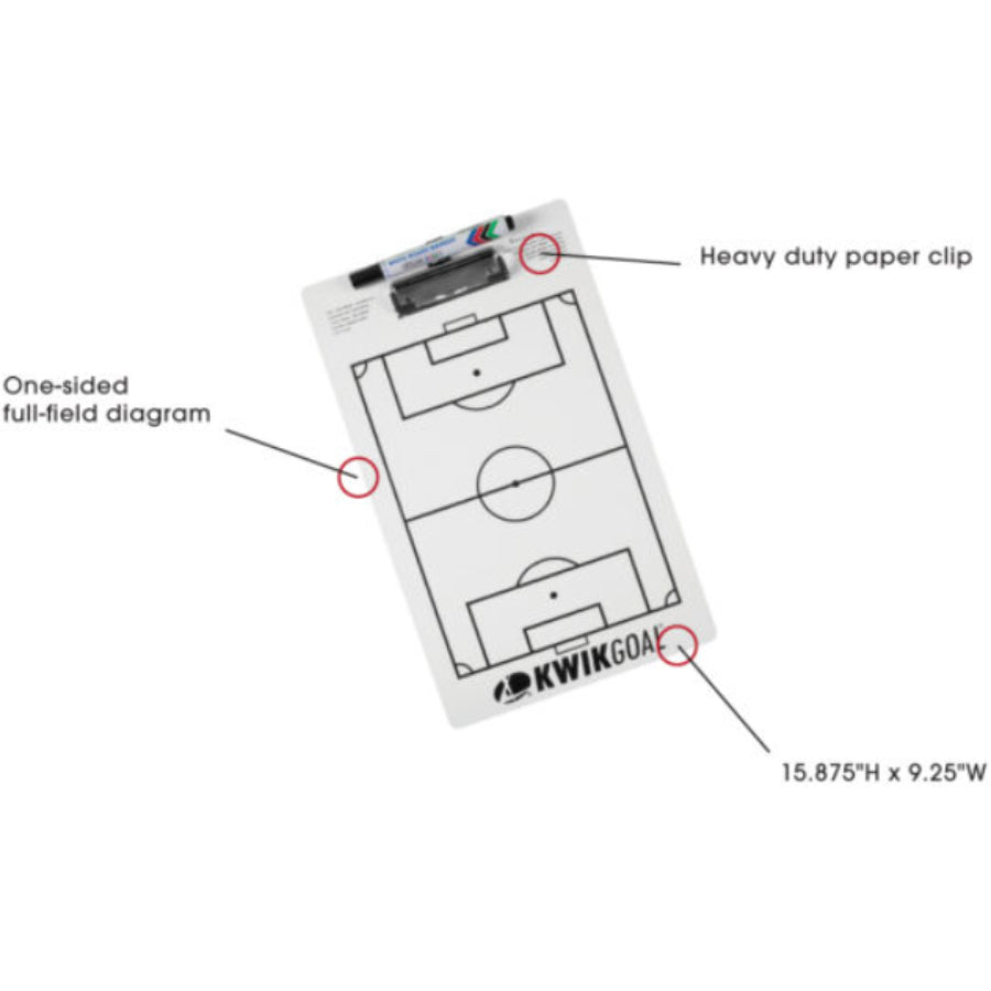 Kwik Goal 18B301 Dry Erase Soccer Clipboard