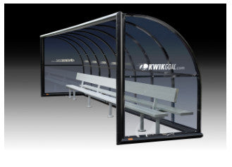 Kwik Goal Semi Permanent  Bench With Back Custom Team Shelter 24' Seats up to 16 / White