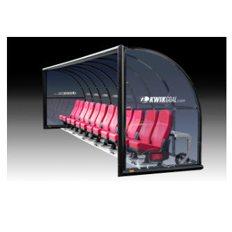 Kwik Goal Semi Permanent Luxury Seat Style Custom Team Shelter 24' Seats up to 12 / White