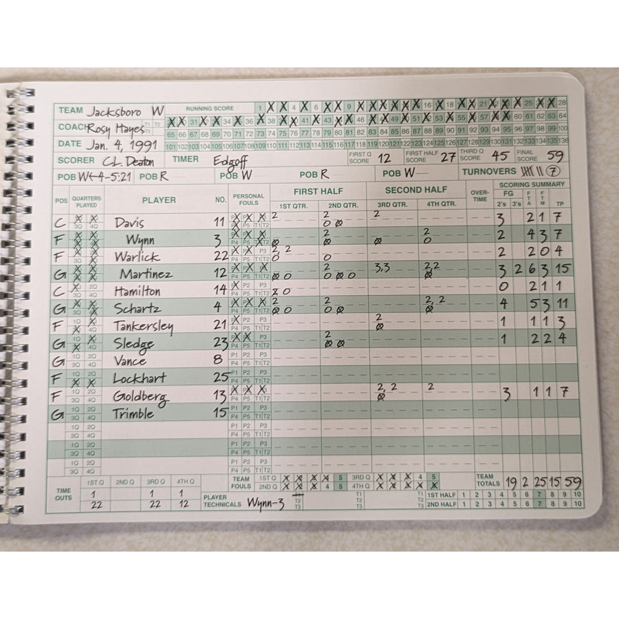 MARK V BASKETBALL SCOREBOOK - UPDATED 2024 MODEL