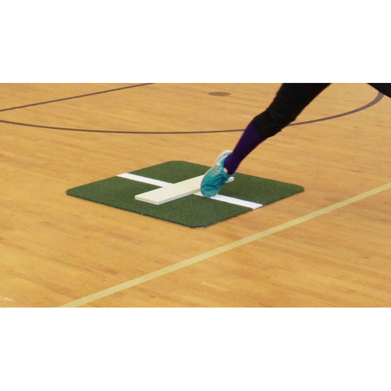 Mini Softball Pitching Mat 3' x 3' With Stride Line