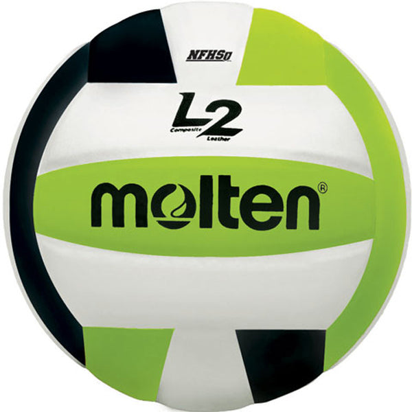 Molten IVU L2 Series Micro-Fiber Composite Leather NFHS Volleyball Black / Lime