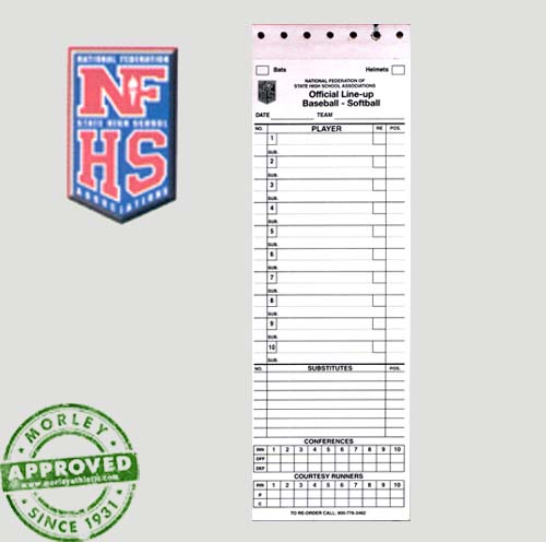 NFHS Line Up Cards