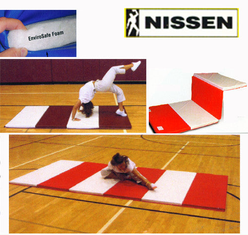 Nissen Envirosafe Extra Firm Tumbling Mat 1 3/8" Thick With Velcro On Ends- 2' Folds Maple Green / 4' X 6' X 1 3/8" M21230